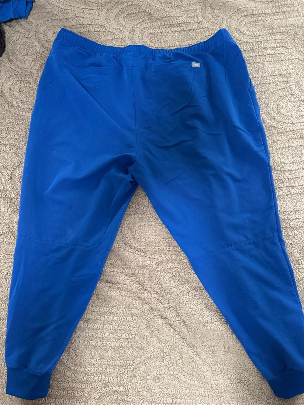 Figs Royal Blue Jogger Scrub Pants with Red Drawstring